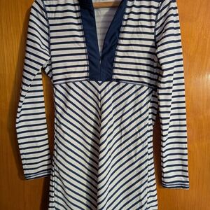 Cabana Life Navy and White Striped Dress